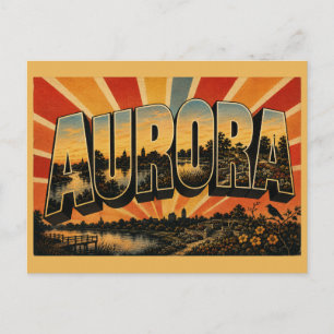 Cartão Postal Aurora Illinois Rio Lago Jardim Sunken Arte