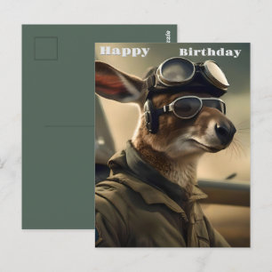 Cartão Postal Aussie Canguru Rei Das Airways, Aniversário 