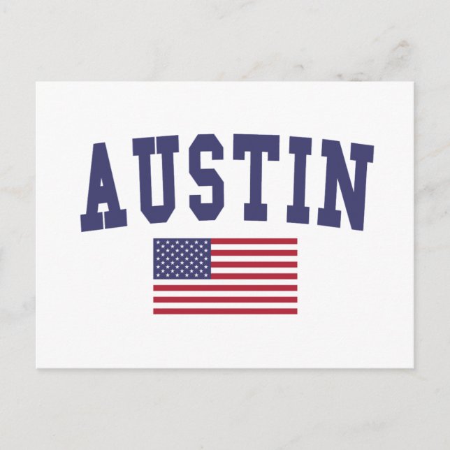 Cartão Postal Austin EUA Flag (Frente)