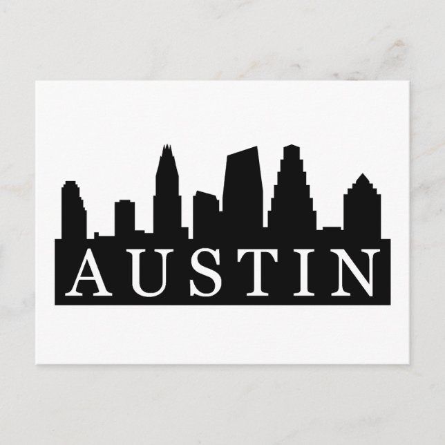 Cartão Postal Austin Skyline (Frente)