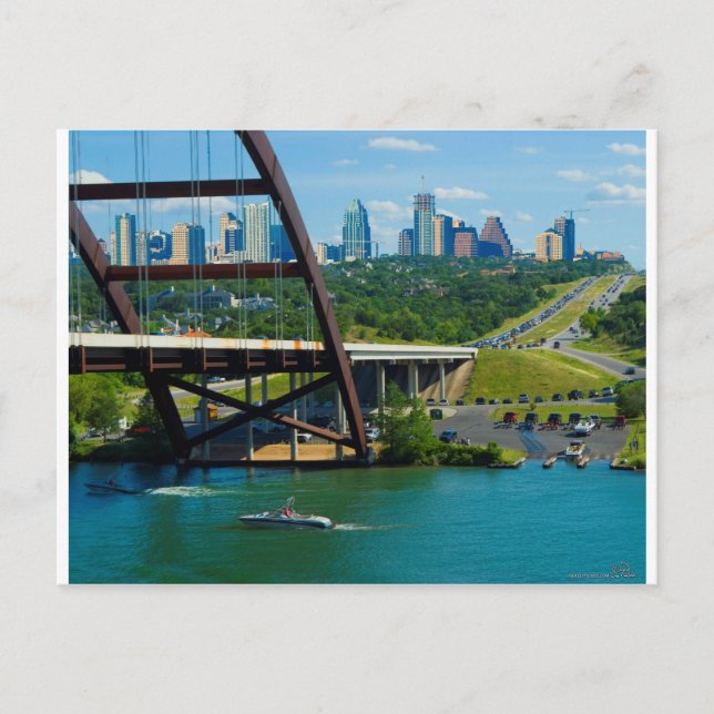 Cartão Postal Austin, Texas a partir da Ponte 360 (Frente)