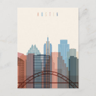Cartão Postal Austin, Texas   Linha Skyline Cidade