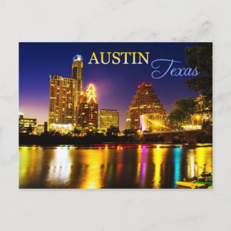 Cartão Postal Austin, Texas Skyline à noite