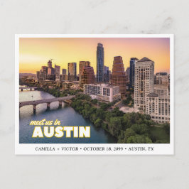 Cartão Postal Austin Wedding Save the Date Downtown Postcard