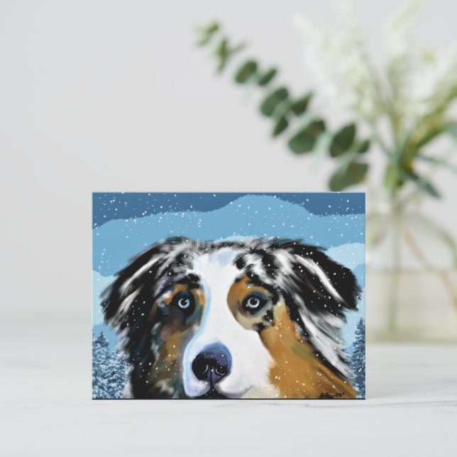 CARTÃO POSTAL AUSTRALAN SHEPHERD (Em pé/Frente)