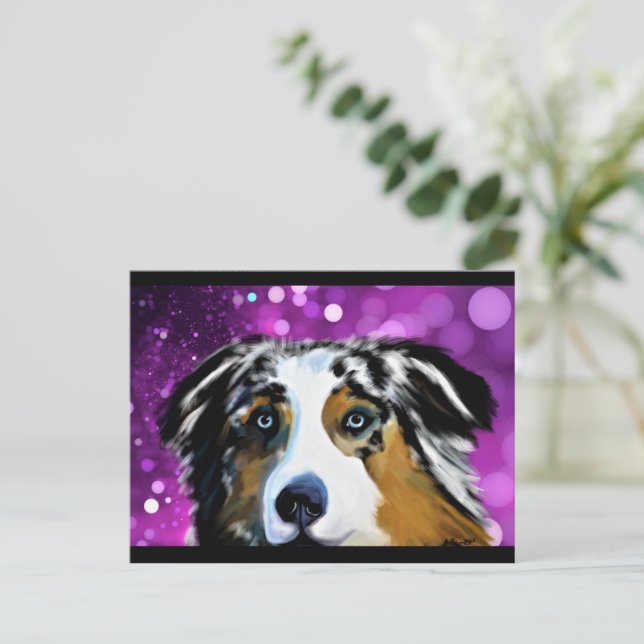 CARTÃO POSTAL AUSTRALAN SHEPHERD (Em pé/Frente)