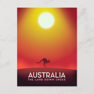 Cartão Postal Austrália "A terra lá embaixo" impressão de férias