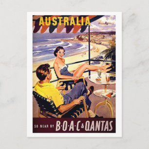Cartão Postal Austrália, casal aproveita no terraço, viagens vin