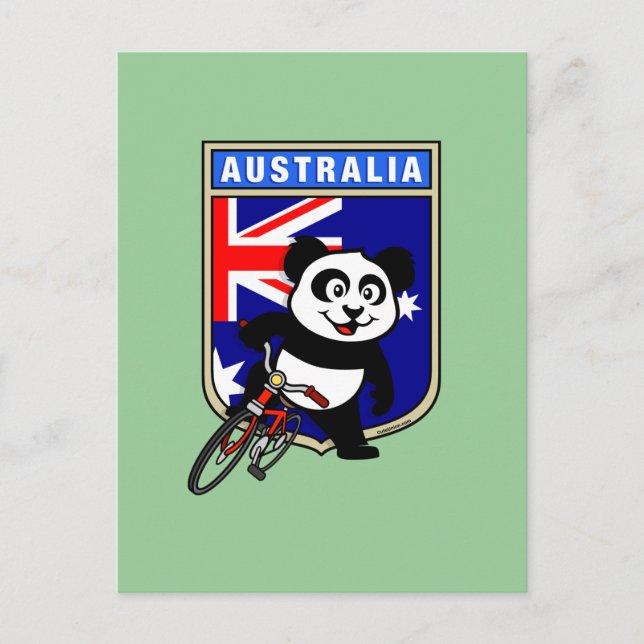 Cartão Postal Austrália ciclismo Panda (Frente)