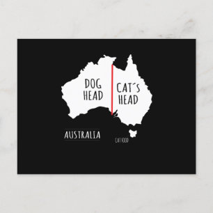 Cartão Postal Australia Dog Head Cat's Head