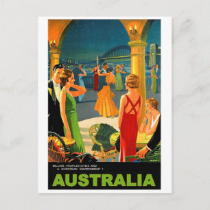Cartão Postal Austrália, festa romântica à noite, viagens vin