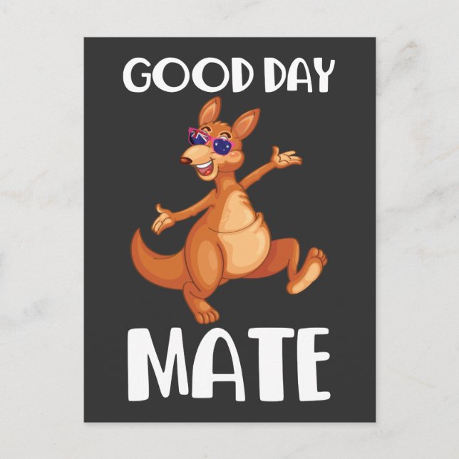 Cartão Postal Austrália Kangaroo Animal australiano Flag Aussie (Frente)