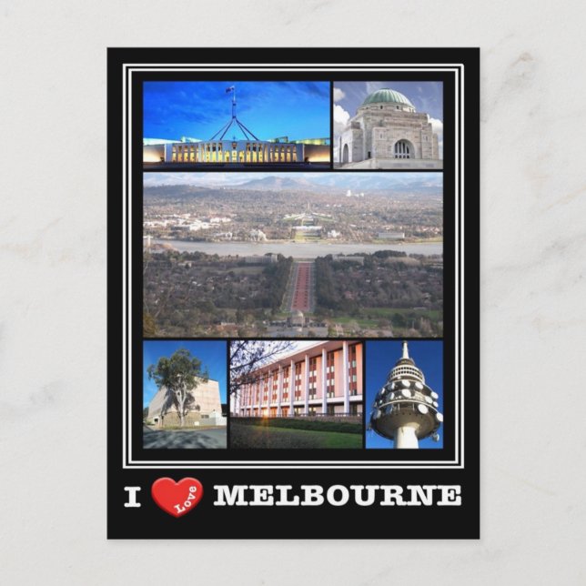 Cartão Postal Austrália - Melbourne - I Love - (Frente)