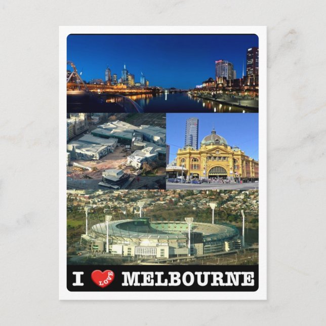 Cartão Postal Austrália - Melbourne - I Love - (Frente)