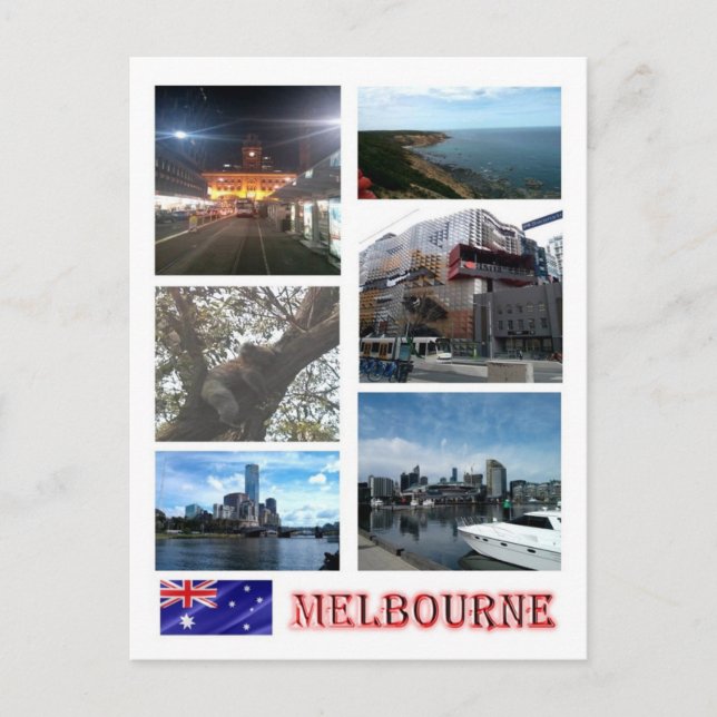 Cartão Postal Austrália - Melbourne - Mosaico - (Frente)