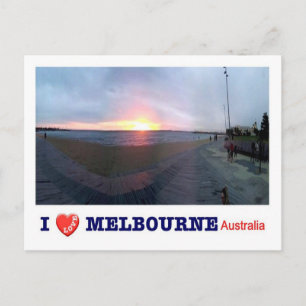 Cartão Postal Austrália - Melbourne - pôr do sol eu amo -