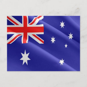 Cartão Postal Austrália - Onda de Bandeira Australiana -