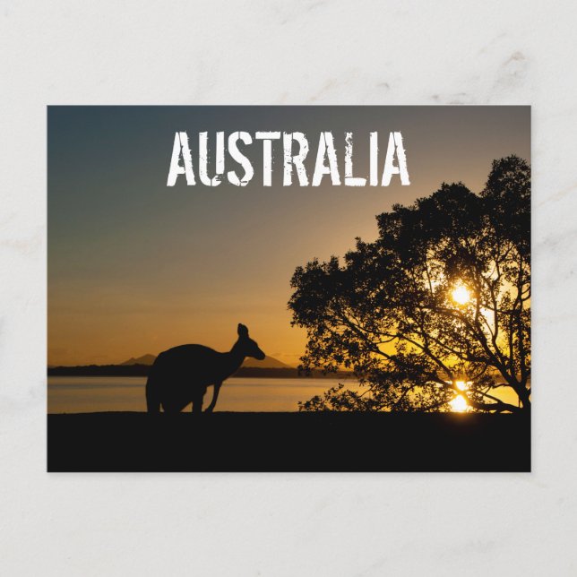 Cartão Postal Austrália Queensland Mounts Kangaroo Sunset (Frente)