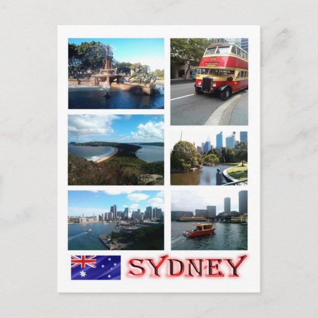 Cartão Postal Austrália - Sidney - Mosaico - (Frente)