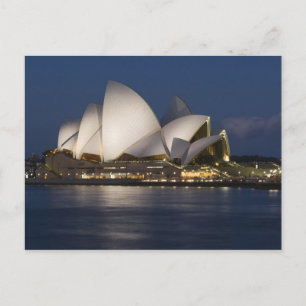 Cartão Postal Austrália, Sydney. Casa da Ópera à noite em