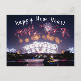 Cartão Postal Austrália Sydney Harbour Bridge Fogos de Artifício