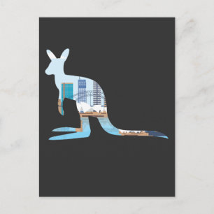 Cartão Postal Austrália Sydney Skyline Adventure kangaroo Viage
