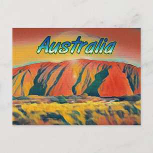 Cartão Postal Austrália Uluru Ayers Rock surreal