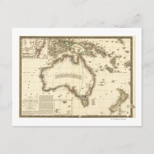Cartão Postal AustráliaMapa PanorâmicoAustrália 2 (Frente)