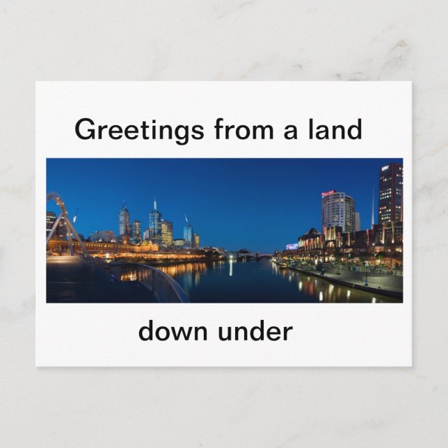 Cartão Postal Australiano Cidade de Melbourne (Frente)