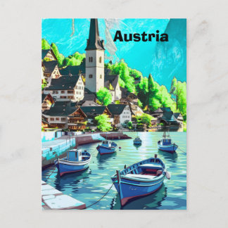 Cartão Postal Áustria Europa viagem impressão de arte fina orig