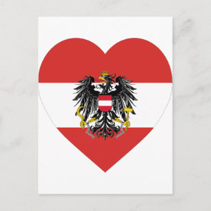 Cartão Postal Austria Flag Heart