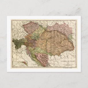 Cartão Postal Áustria-HungriaMapa Panorâmico Áustria-Hungria