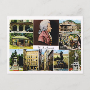 Cartão Postal Áustria, Mozart, lugares ligados a Mozart