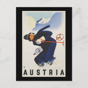 Cartão Postal Áustria Ski