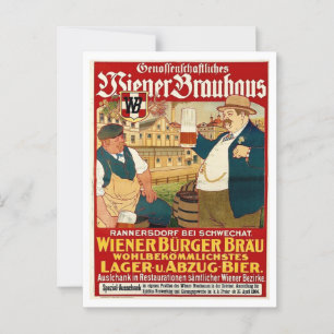 Cartão Postal Áustria, Wiener Brauhaus, um clássico Jardim de Ce