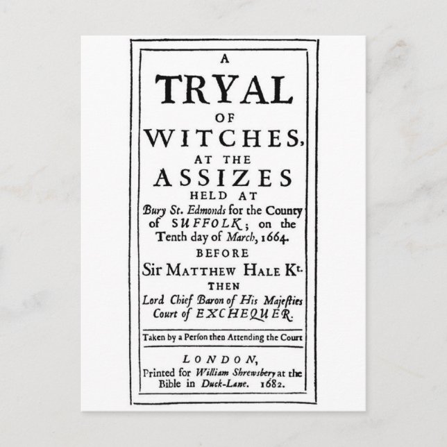 Cartão Postal Authenticated Witch Trials Poster (Frente)