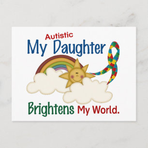 Cartão Postal Autismo BRIGHTENS MEU MUNDO 1 Filha