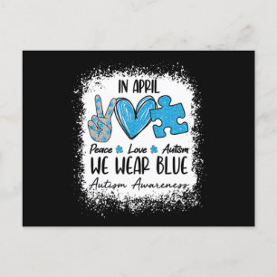 Cartão Postal Autismo Do Amor Pela Paz Em Abril Vestimos Azul Pa