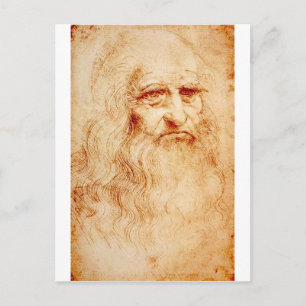 Cartão Postal Auto-Retrato de Leonardo da Vinci cerca de