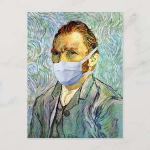 Cartão Postal Auto-retrato de Vincent Van Gogh com máscara falsi