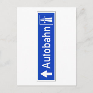 Cartão Postal Autobahn, Sinal de Tráfego, Alemanha