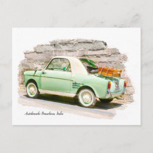 Cartão Postal Autobianchi Bianchina Minicar da Itália