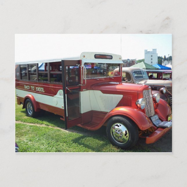 Cartão Postal Autocarro Escolar Antigo (Frente)