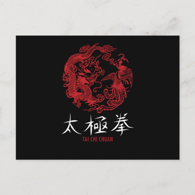 Cartão Postal Autodefesa das Artes Marciais Medita Yoga Tai Chi  (Frente)