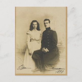 Cartão Postal AUTOGRAFIAS Michael & Olga Romanov - Rússia