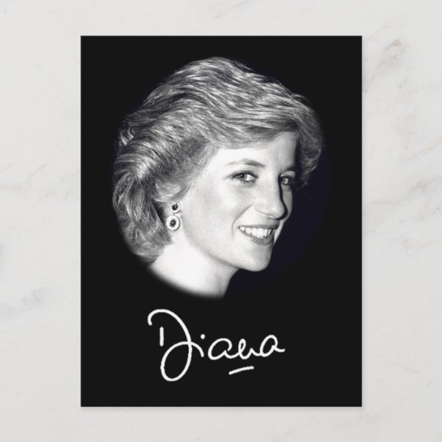Cartão Postal Autografo da Princesa Diana (Frente)