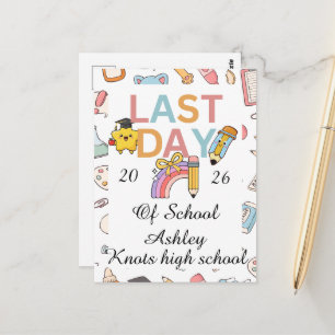 Cartão Postal Autógrafos personalizados para quem deixa a escola