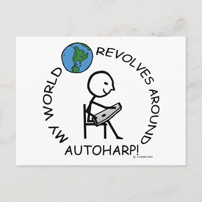 Cartão Postal Autoharp - O Mundo Revola-se (Frente)