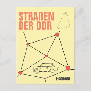 Cartão Postal Autokartendesign im DDR Stil