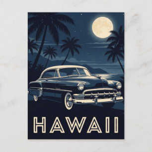 Cartão Postal 🚗 Automóvel Preto Hawaii Estrada Tropical